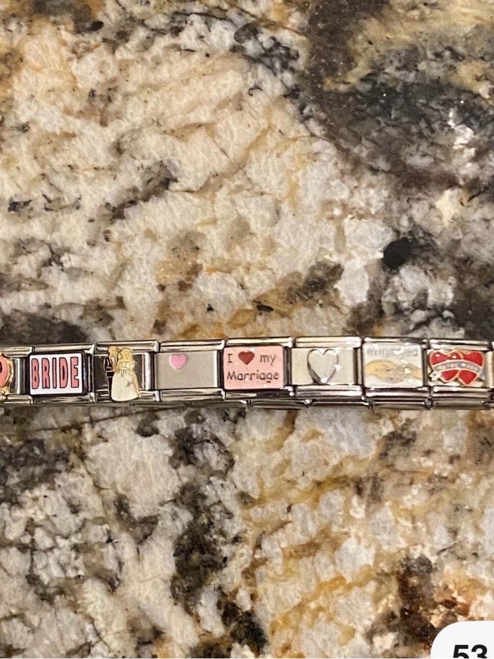 18 Charm Bride/ Wedding/ Honeymoon/ Engagement Bracelet Italian Charm Bracelet - Picture 4 of 6